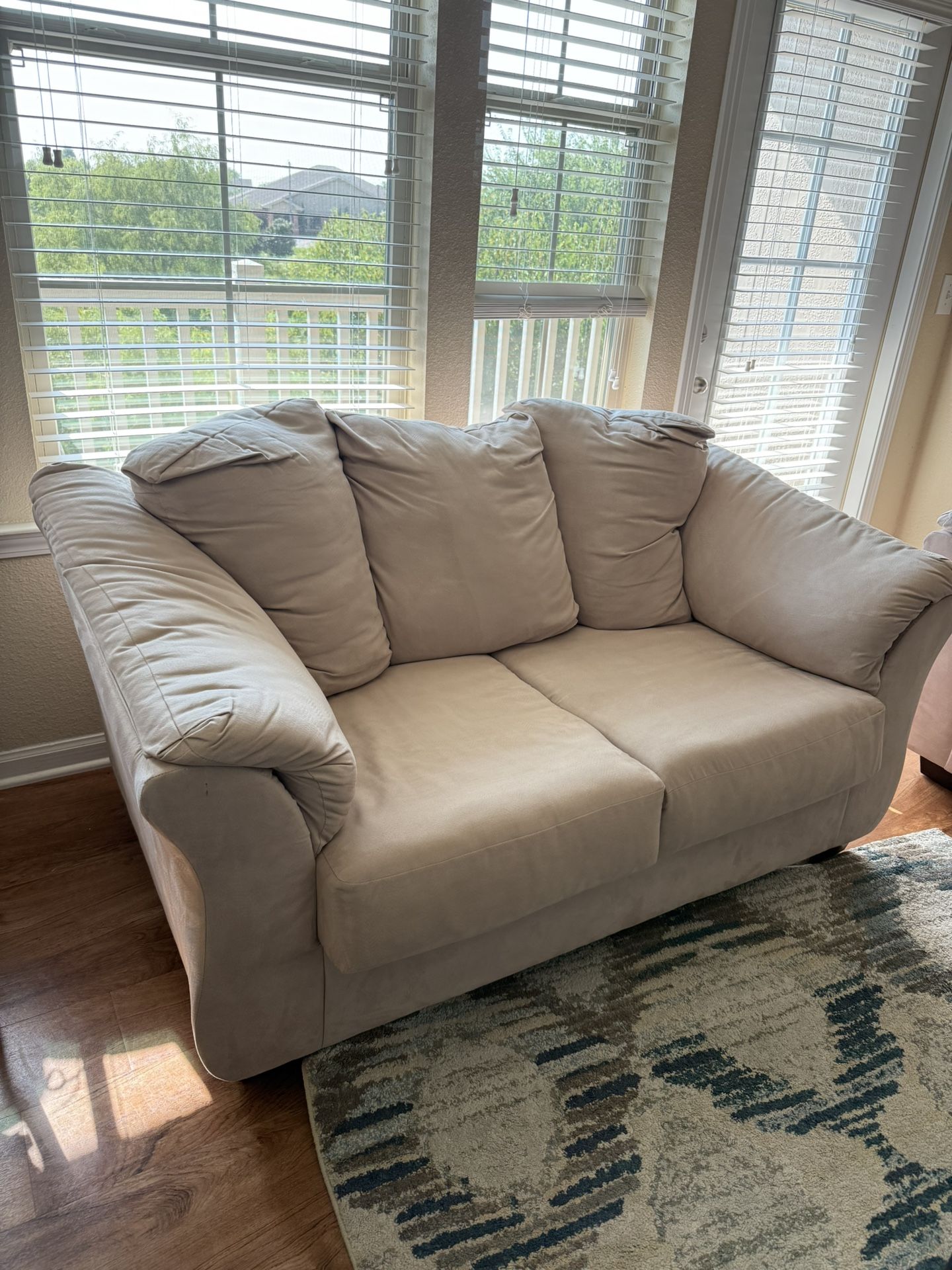 Two comfy loveseats in **great condition**.