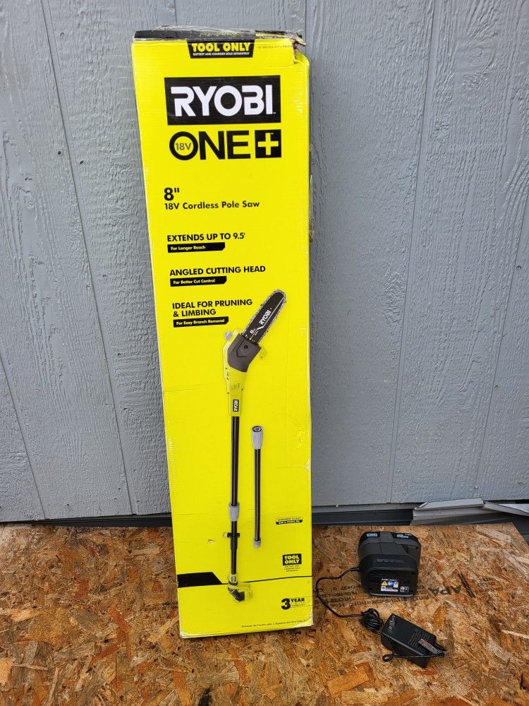 Ryobi ONE+ 18V 8 in. Cordless Battery Pole Saw with 1.3 Ah Battery and Charger