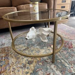 28” Round Glass Coffee Table 