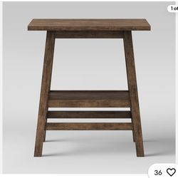Haverhill Wood End Table Weathered Brown - Threshold