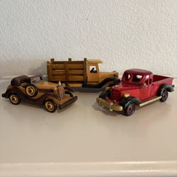 Heritage Mint Ltd Wooden Antique Car Set Of 3