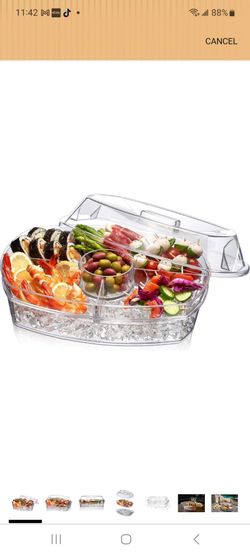 Ice Party Platter, 15 1/2" x 11" x 6", Clear