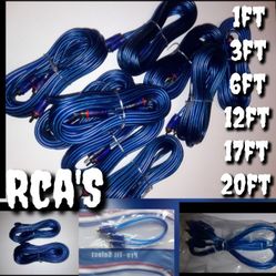 New RCA cables 20ft 17ft 12ft 6ft 3ft And 1ft lengths available