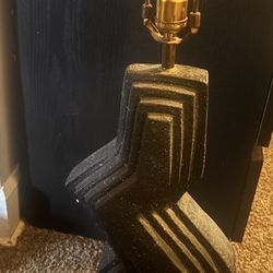 1980s Post Modern Black Zig Zag Table Lamp by Veras Art Studio