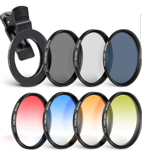 NEEWER 67mm Clip On Filters Kit for Phone & Camera
Cellphone filter kit NW-B