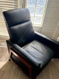 Black leather recliner