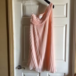 Peach One Side Short Dress