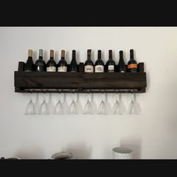 Wood Hanging Wine Rack 