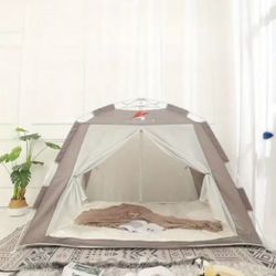 Fully Automatic Bed Tent- Bed Canopy~Quick-Open Adult/Kids~Insulated Indoor Sleeping Shelter~NEW~Brown