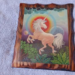 UNICORN WOODEN FRAME FIXED PICTURE*10"×12" K CHIN*