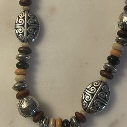 Chaps Necklace Brown/silver