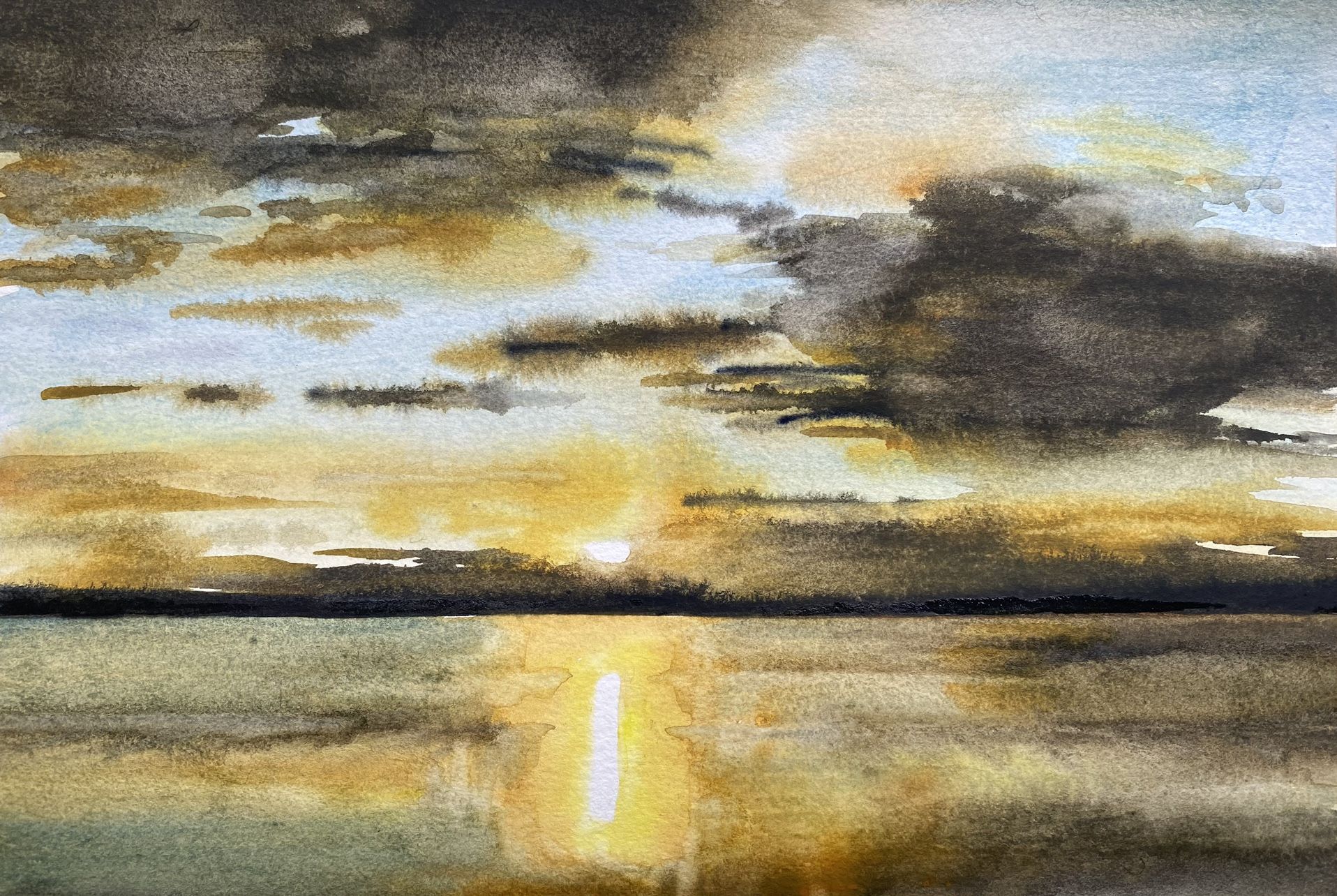 Solstice On Puget Sound. Original Watercolor