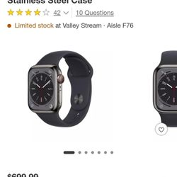 Apple Watch Series 8 GPS + Cellular Stainless Steel Case $699.99 + Tax Retail! 