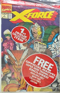 X-Force Comic Books  1st One Still Factory Sealed With Trading Card And Other Volumes