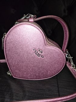 Authentic Coach metallic/lilac heart bag