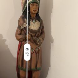 Vintage 1978 Universal Statuary Life-Size 5’2” Cigar Store Indian - Model #585