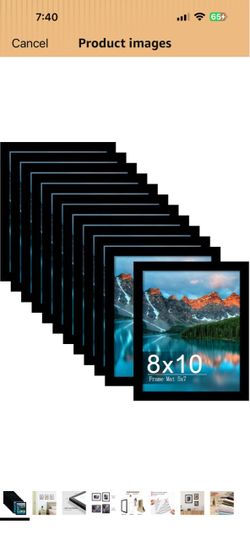 8x10 Picture Frame Set of 12, Modern Gallery Wall Frames, Black Fits 5x7 With Mat or 8x10 Without Mat, Shatterproof Cover, Horizontal or Vertical Wall