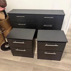 Dresser And 2 Nightstands - Cómoda Y 2 Mesitas De Noche 