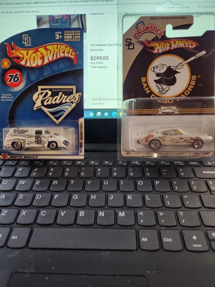 Hot Wheels San Diego Padres '69 GTO & '56 Ford Rare!