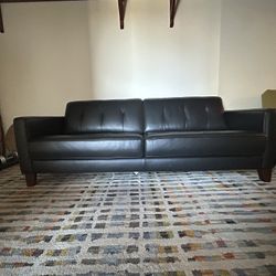 VIOLINO LEATHER Black sofa