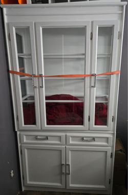 White Wood China Cabinet Hutch