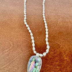 Kenneth Cole Reaction Blue Abalone oval pendant 