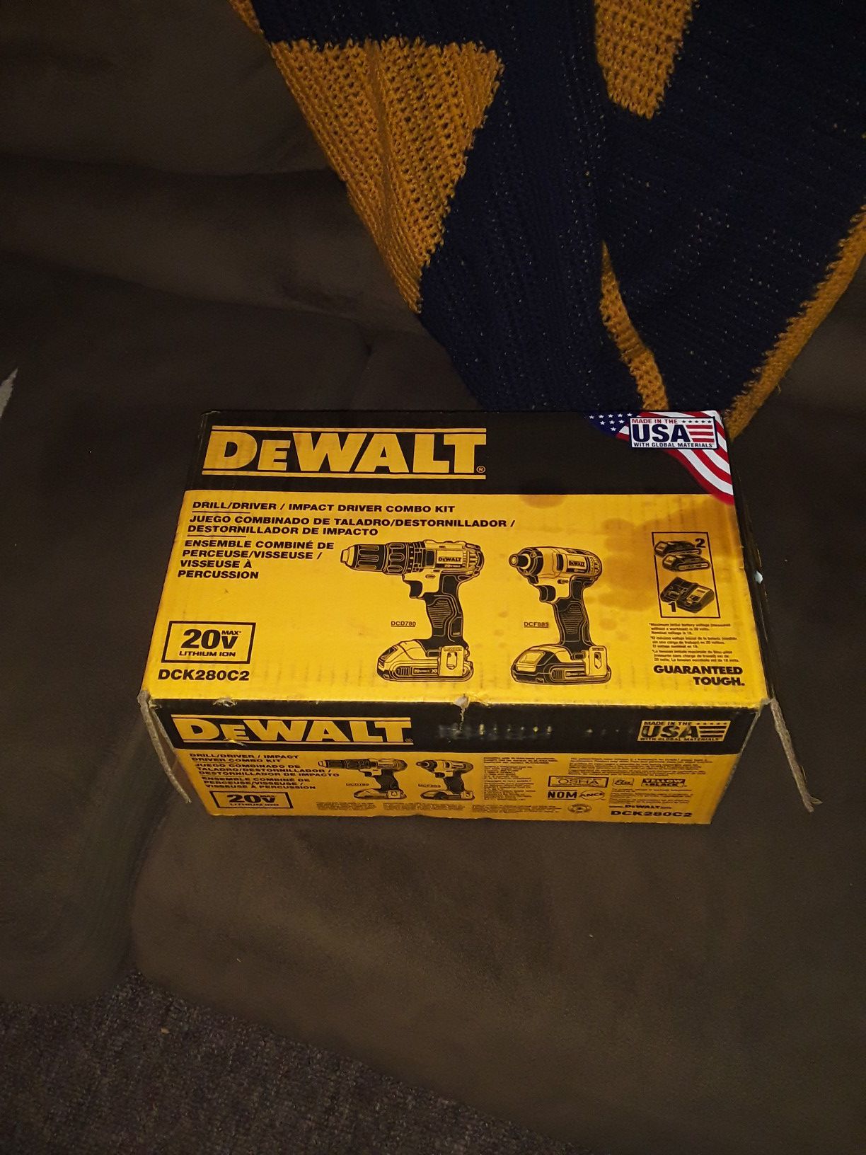 New 20 volt dewalt drill driver 2 batteries charger and bag. New in box