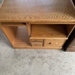 Computer Desk Natural Wood Vintage 