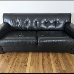 Pull Out Couch - Black Faux Leather
