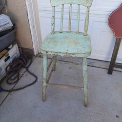 Antique Bar High Chair Solid Wood 