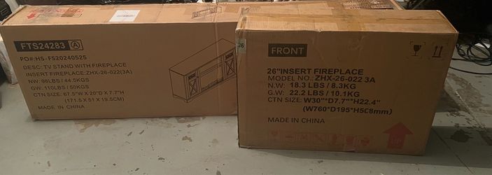 Brand new 65 inch TV stand with electric Fireplace