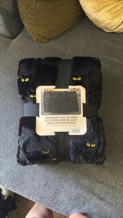 Embroidered Halloween blanket