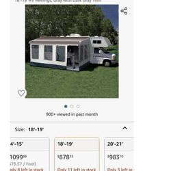 Visit the CAREFREE Store 3.6 ***** 180 CAREFREE-211800A Buena Vista+ RV Awning Room Fits 18'-19' RV Awnings, Gray with Dark Gray Trim