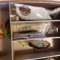 FISHING BOX B.A.S.S. WITH LURES, HOOKS, BAIT/PLUS  FISHING EMPTY BOX  EVERYTHING FOR $50 FIRM PRICE 