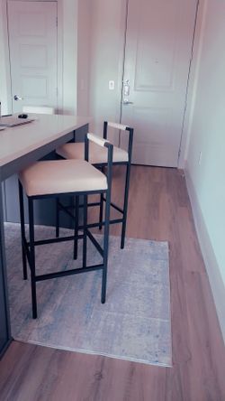 Beige  bar stools.