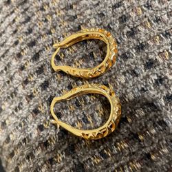 925 Gold Plated, Sterling, Silver Earrings.