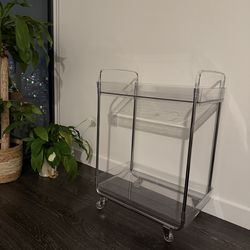 Crate and Barrel Acrylic Bar Cart