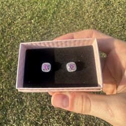 VSS1 Pink Moissanite Stud Earrings (BEST OFFER)