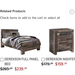 Full Bed, Nightstand With USB