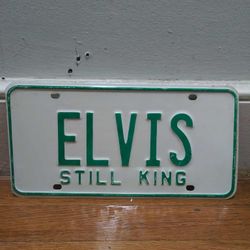 Elvis Still King Green And White Vintage License Plate
