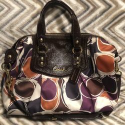 Coach Ashley Hand Drawn Scarf Print Satchel