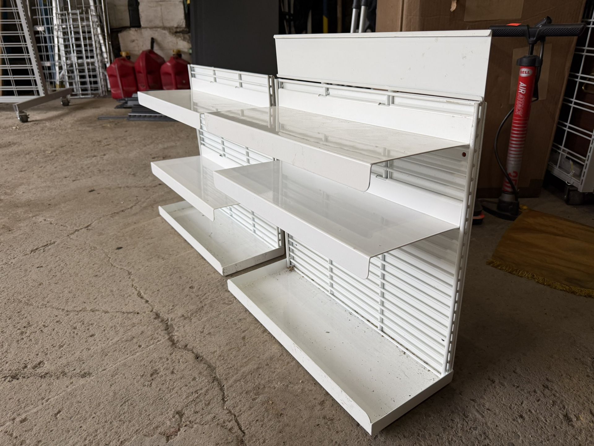 Wall display commercial grade shelving (2 like new) (Read ad before messaging)