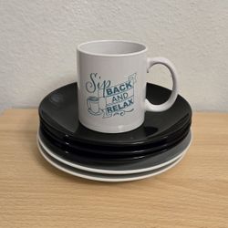 Ceramic Plates & Coffee Mug 