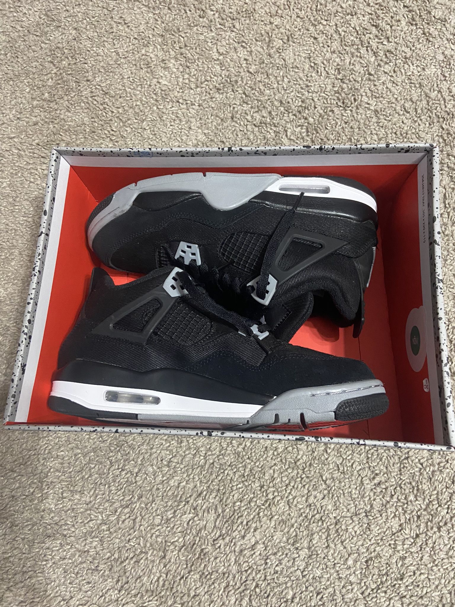 Jordan 4 Black Canvas Size 7y