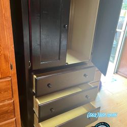 Tall Wardrobe Dark Dresser Ropero Nuevo Bonito Chest 