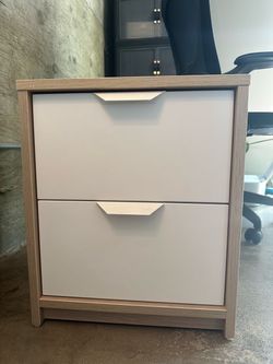 2-Drawer Nightstand with Wood Frame