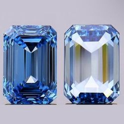 2.17ct Fancy Vivid Blue Lab Grown Diamond IGI VS1 Emerald Cut EX/EX No Fluorescence CVD