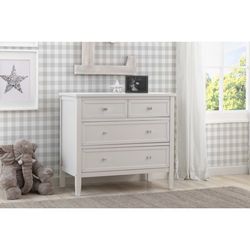 Delta Children Epic 3-Drawer Dresser, Bianca White-36.5” L x 18.75” W x 33” H