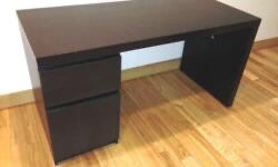 MALM Desk, black-brown, 55 1/8x25 5/8 - IKEA
