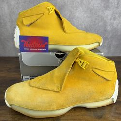 Air Jordan 18 Retro Yellow Ochre Suede Size 11.5 AA2494-701 Men’s Shoes OG Rare